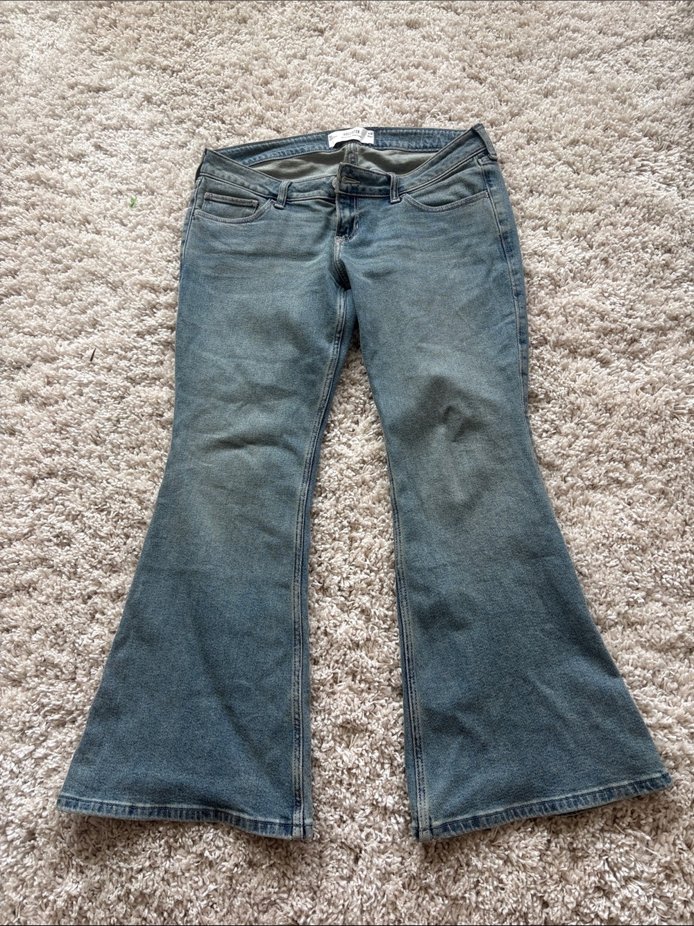 Hollister Light Blue Ultra Low-Rise Flare Jeans